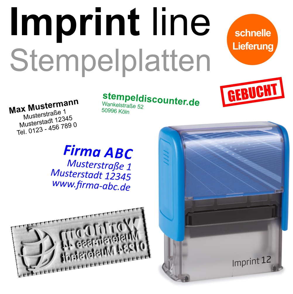 Adressstempel Automatikstempel TRODAT Imprint Logo 12-5 Zeilen Stempel