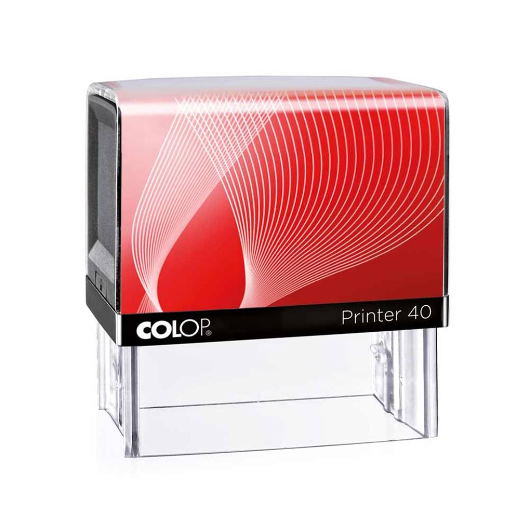 Colop Printer 40 schwarzer Rahmen, roter Einleger - schwarz