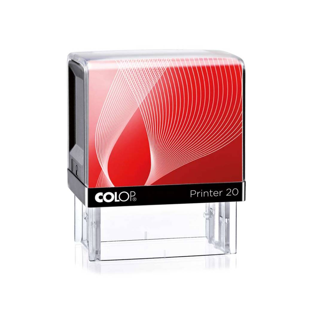 Colop Printer 20 schwarzer Rahmen, roter Einleger - schwarz