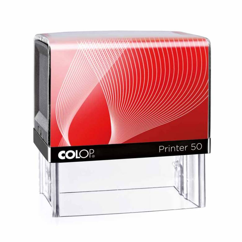 Colop Printer 50 schwarzer Rahmen, roter Einleger - schwarz